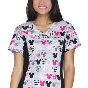 Cherokee Licensed V-Neck Knit Panel Top - Mickey - PLUS SIZE
