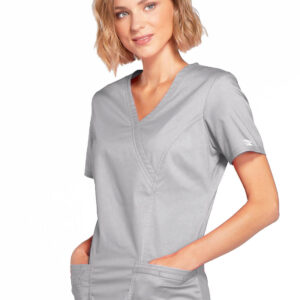 Cherokee WW Core Stretch Mock Wrap Top - PLUS SIZE