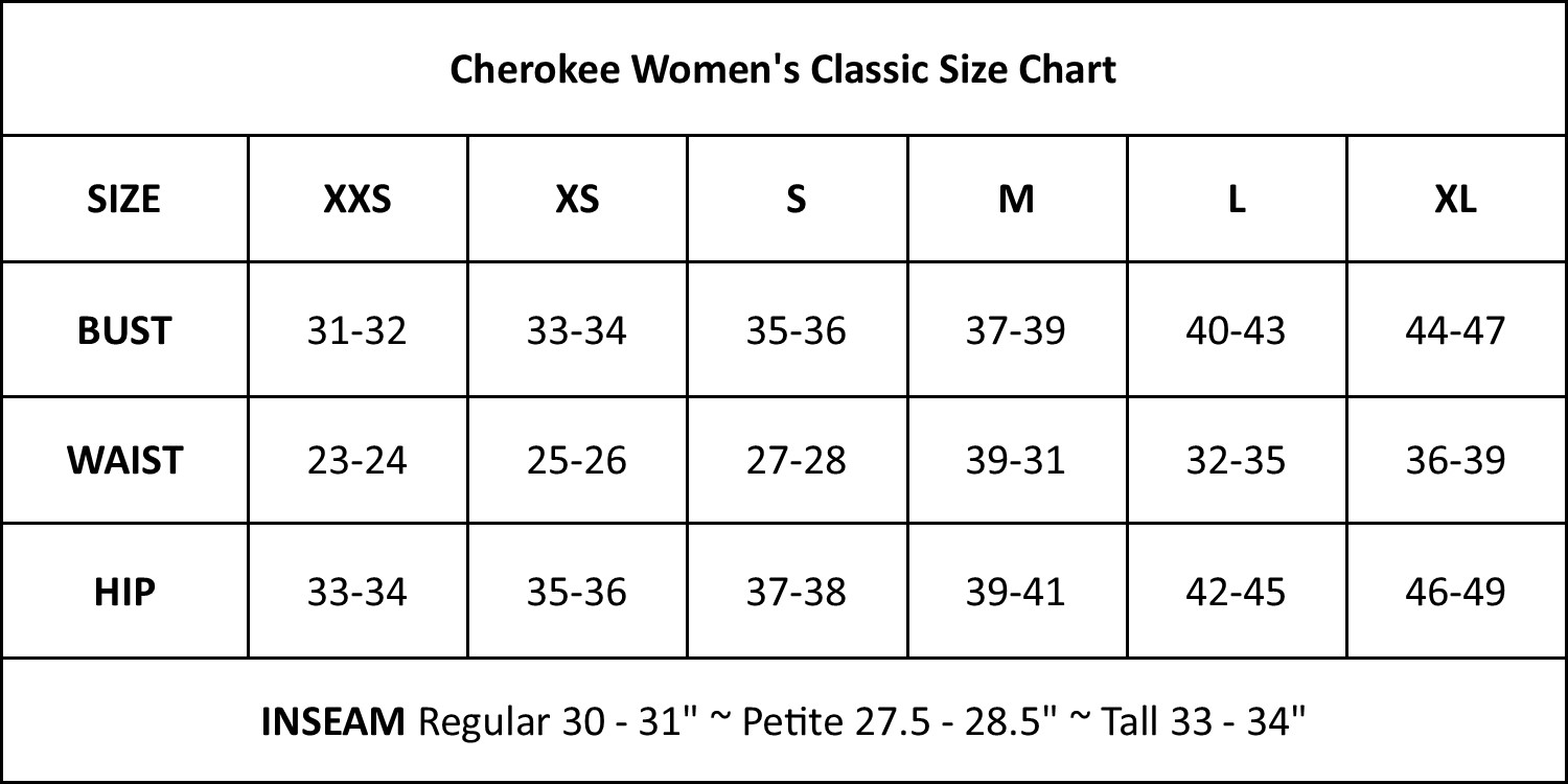 Classic Fit Size Chart