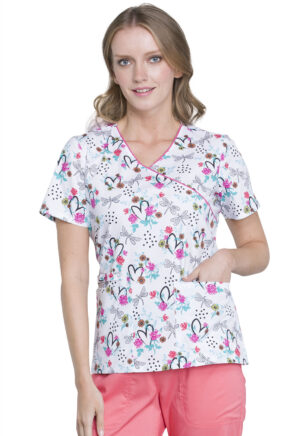Cherokee Prints Mock Wrap Top -  Dragonfly Me Away