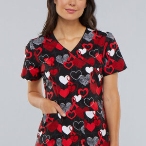 Cherokee Prints Mock Wrap Top -  Heart Smart PLUS SIZE