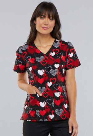 Cherokee Prints Mock Wrap Top -  Heart Smart PLUS SIZE