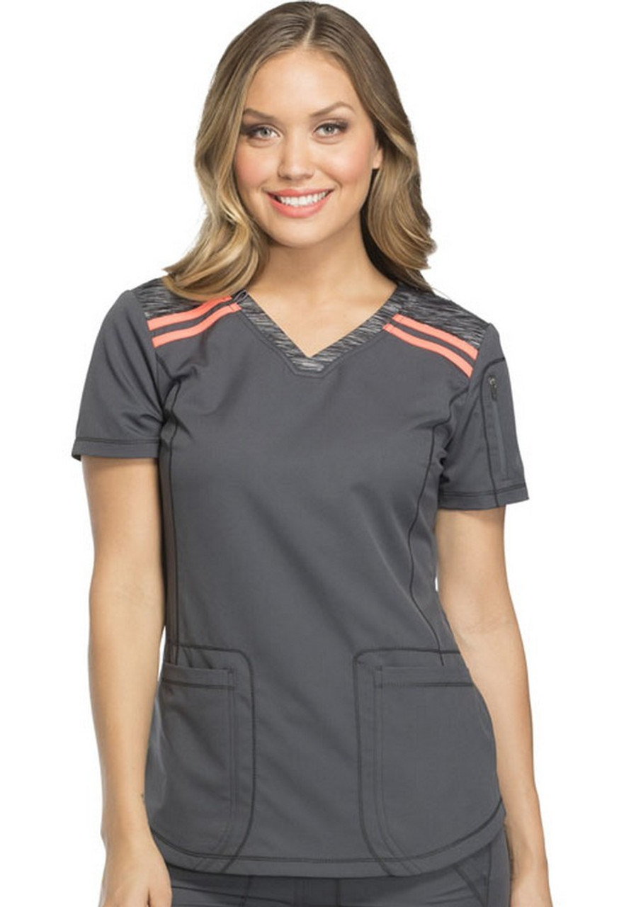 Dickies DK740 V-Neck Top PWT SMALL *Clearance*