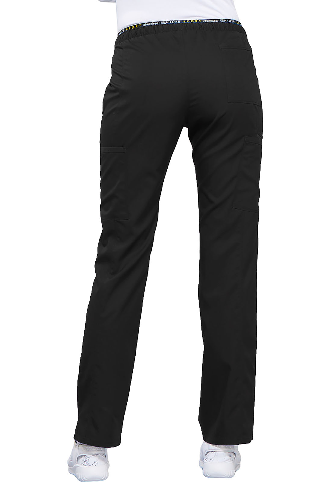 Cherokee CK003 Mid Rise Straight Leg Pull-on Pant in Black or Pewter *CLEARANCE*